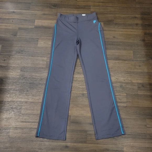 FILA SPORT Workout Leggings Activewear Gray Blue Sports Gym Girls Size L 14 - Picture 1 of 8